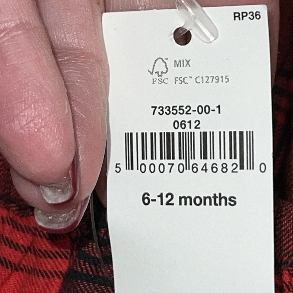 Baby Gap‎ Girls 6-12 Months Red /Black Buffalo Plaid Flannel Ruffle Tiered Dress